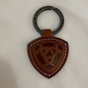 Ariat Keychain Leather Embossed Keyring Key Tag 1993